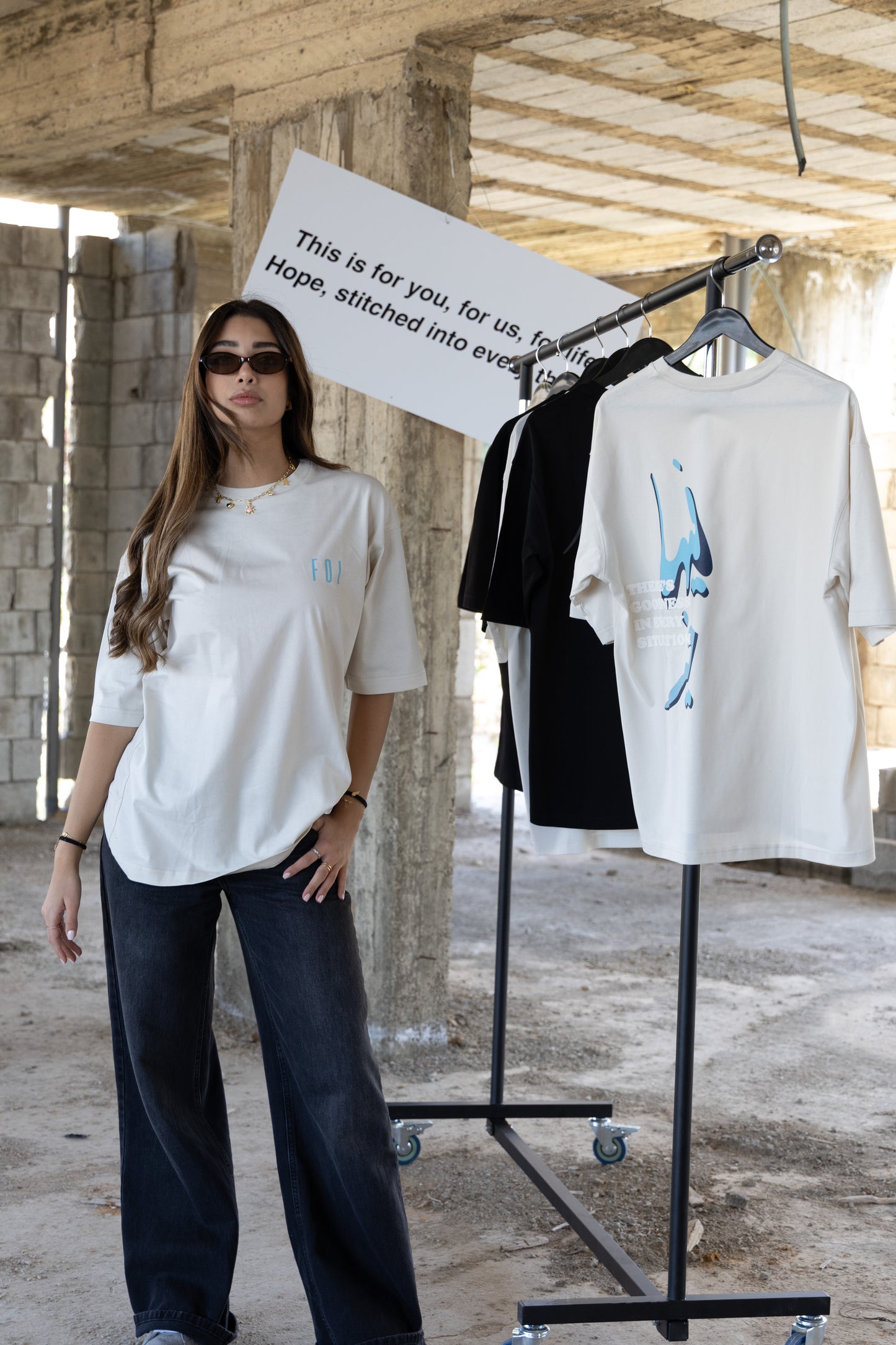 "Feha Kheir" Cloud White T-Shirt